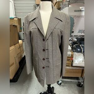 Vintage Knack Leisurewear made in Japan jacket- Men medium 40 brown houndstooth